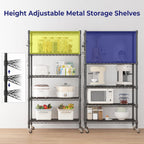 5-Tier Wire Shelving Unit on Wheels Chrome 59W