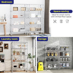 5-Tier Wire Shelving Unit on Wheels Chrome 59W