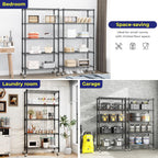 5-Tier Wire Shelving Unit on Wheels Chrome 59W