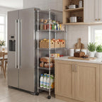 5-Tier Wire Shelving Unit on Wheels Chrome 59W