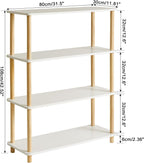5-Tier Wooden Open Bookcase Modern Freestanding Bookshelf