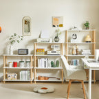 5-Tier Wooden Open Bookcase Modern Freestanding Bookshelf