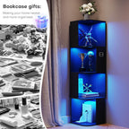5-Tiers Corner Bookcase with 3 Colour Lights