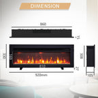 50" Wall Mounted Electric Fireplace Dilton with 2