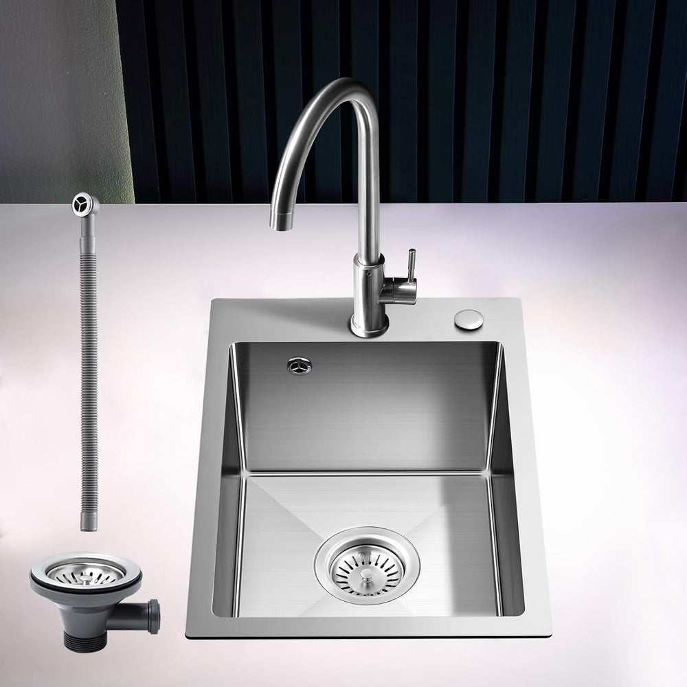 500x350MM 304 Stainless Steel Brushed Single Bowl Kitchen