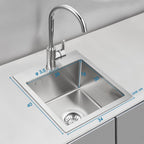 500x350MM 304 Stainless Steel Brushed Single Bowl Kitchen