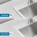 500x350MM 304 Stainless Steel Brushed Single Bowl Kitchen