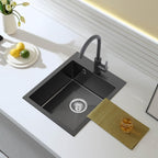 500x350MM 304 Stainless Steel Brushed Single Bowl Kitchen