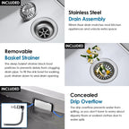500x350MM 304 Stainless Steel Brushed Single Bowl Kitchen