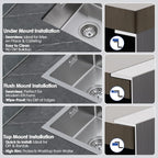 500x350MM 304 Stainless Steel Brushed Single Bowl Kitchen