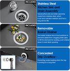 500x350MM 304 Stainless Steel Brushed Single Bowl Kitchen