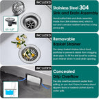 500x350MM 304 Stainless Steel Brushed Single Bowl Kitchen