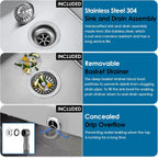500x350MM 304 Stainless Steel Brushed Single Bowl Kitchen