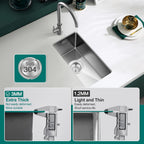 500x350MM 304 Stainless Steel Brushed Single Bowl Kitchen