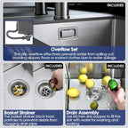 500x350MM 304 Stainless Steel Brushed Single Bowl Kitchen