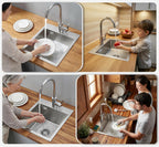 500x350MM 304 Stainless Steel Brushed Single Bowl Kitchen