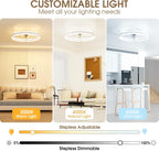 Ceiling Fan with Lights Remote 3 Colours