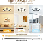 Ceiling Fan with Lights Remote 3 Colours