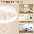 50CM Ceiling Fans with Lights and App Remote