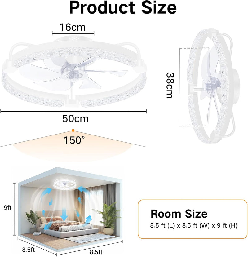 50CM Ceiling Fans with Lights and Remote 6
