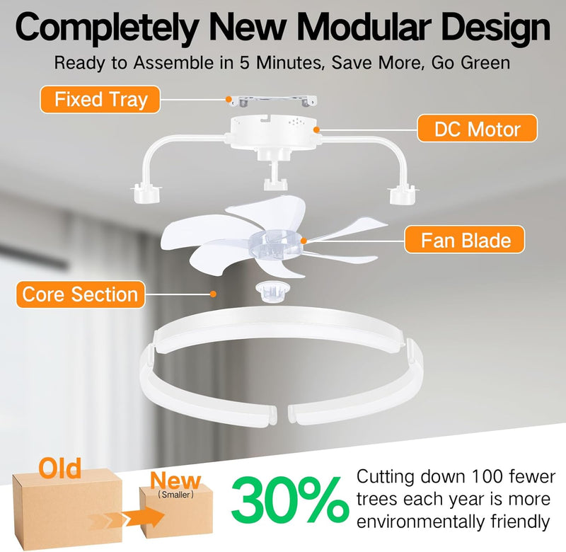 50CM Ceiling Fans with Lights and Remote 6
