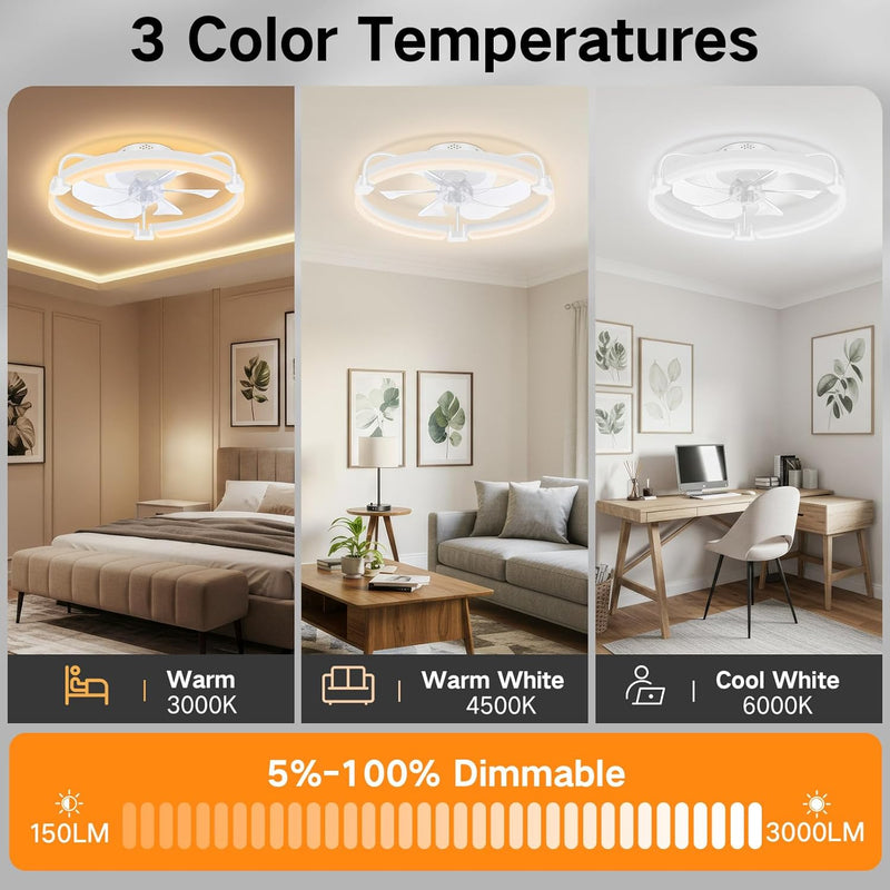50CM Ceiling Fans with Lights and Remote 6
