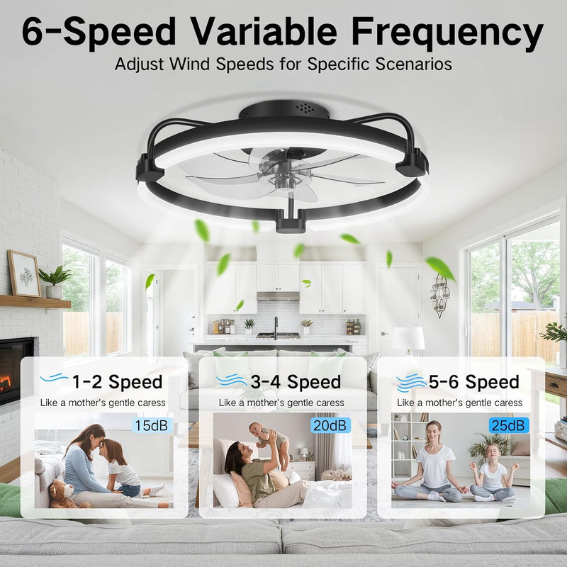 50CM Ceiling Fans with Lights and Remote 6