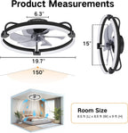50CM Ceiling Fans with Lights and Remote 6