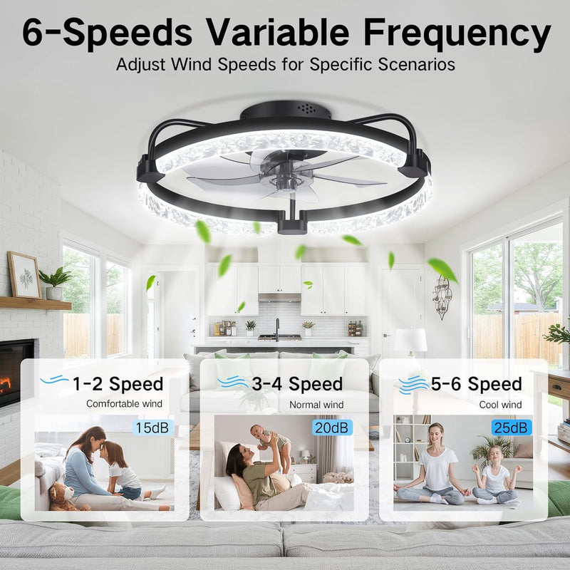 50CM Ceiling Fans with Lights and Remote 6