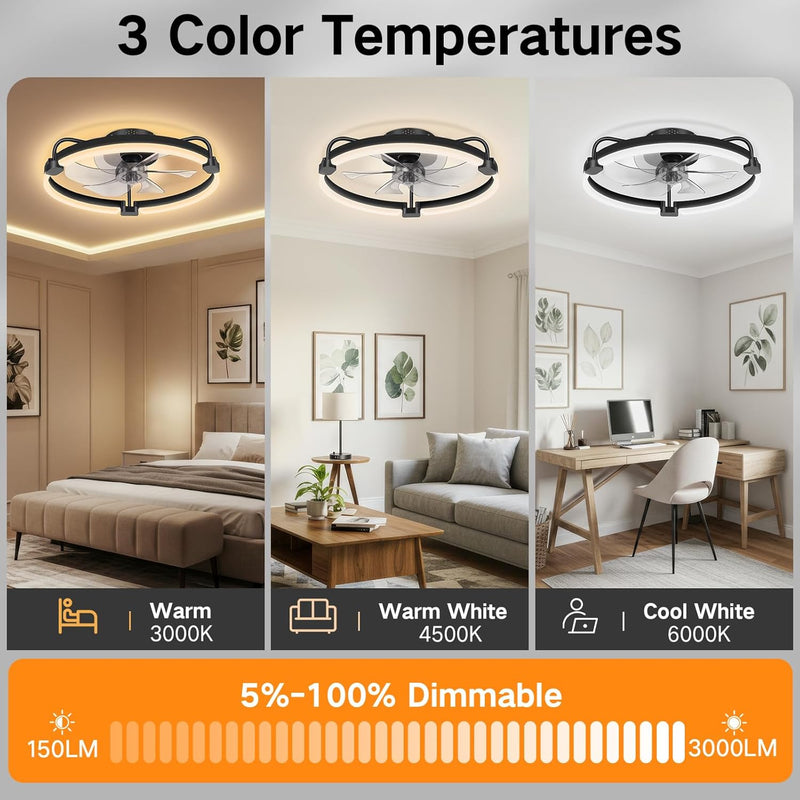50CM Ceiling Fans with Lights and Remote 6