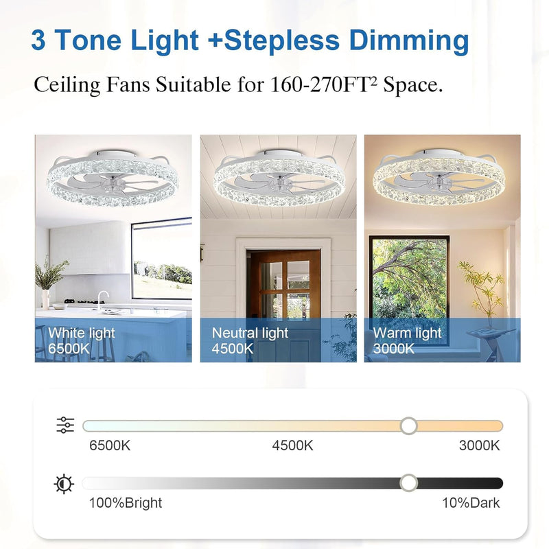 50CM Ceiling Fans with Lights and Remote 6