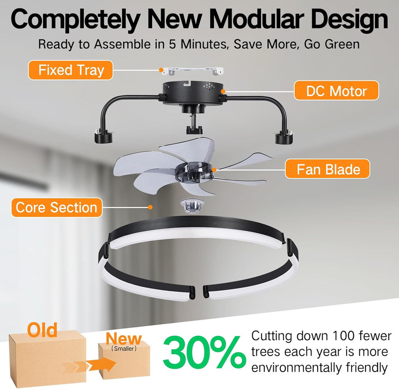 50CM Ceiling Fans with Lights and Remote 6