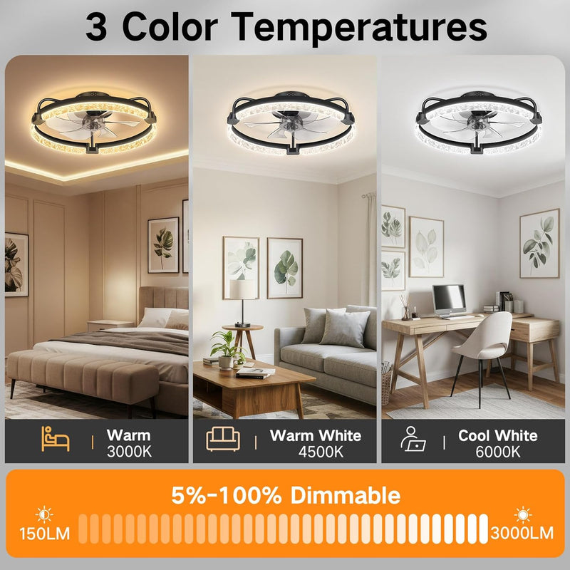 50CM Ceiling Fans with Lights and Remote 6