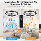 50CM Ceiling Fans with Lights and Remote 6