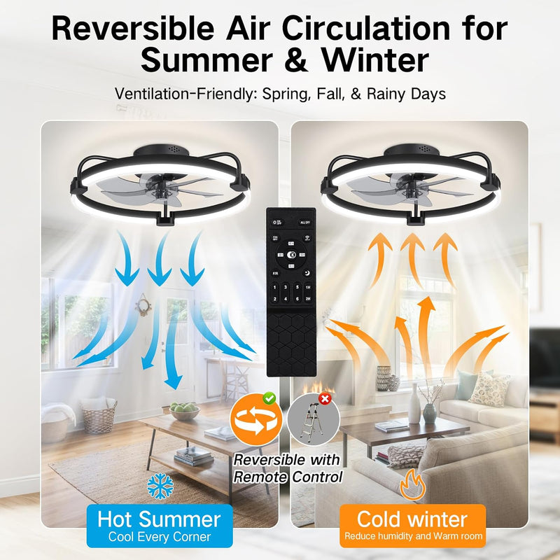 50CM Ceiling Fans with Lights and Remote 6