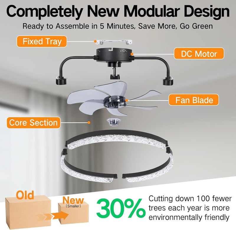 50CM Ceiling Fans with Lights and Remote 6