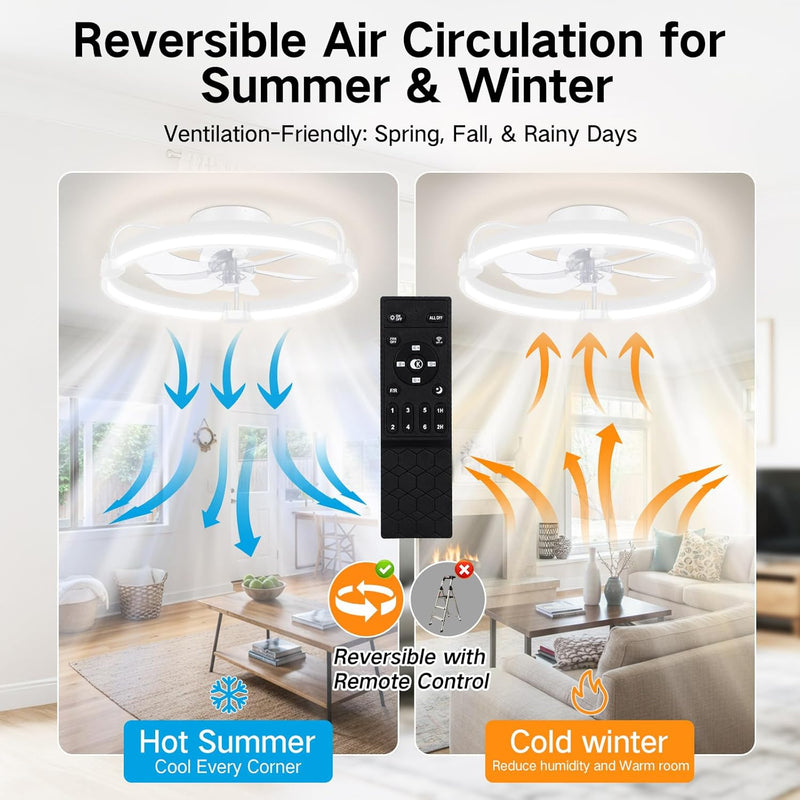 50CM Ceiling Fans with Lights and Remote 6