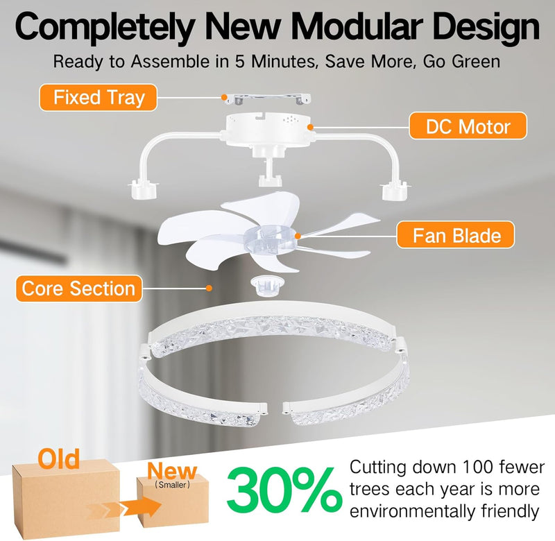 50CM Ceiling Fans with Lights and Remote 6
