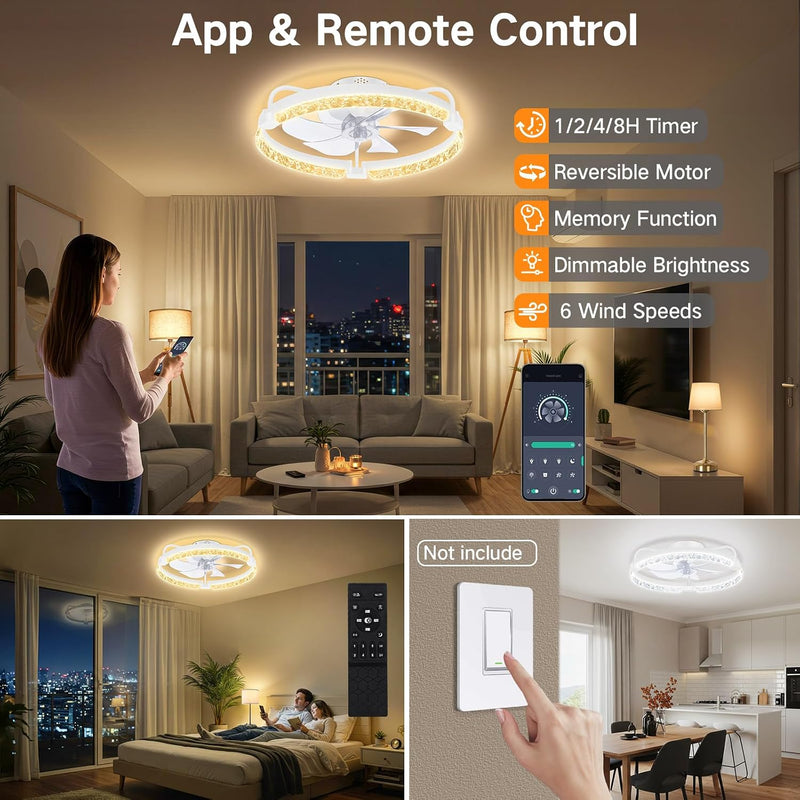 50CM Ceiling Fans with Lights and Remote 6