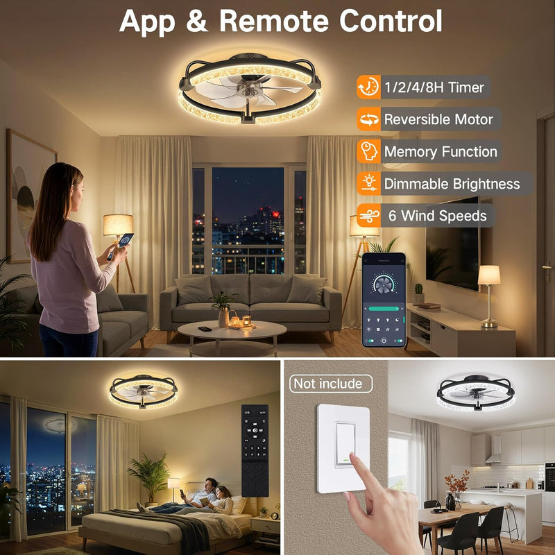 50CM Ceiling Fans with Lights and Remote 6