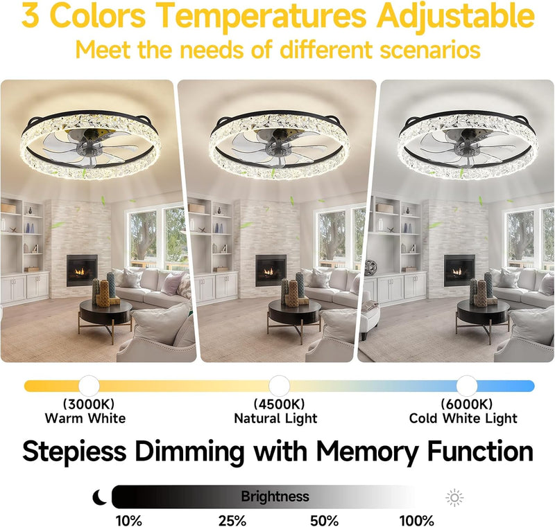 50CM Ceiling Fans with Lights and Remote 6