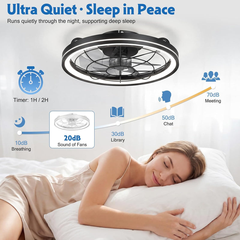 50CM Ceiling Fans with Lights and Remote Protective