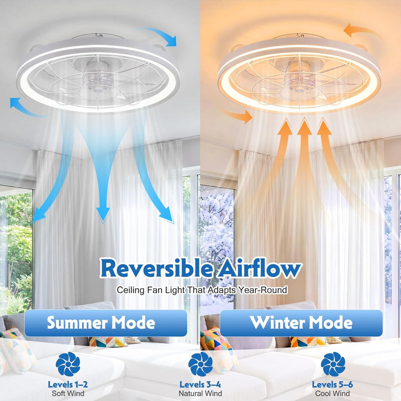 50CM Ceiling Fans with Lights and Remote Protective