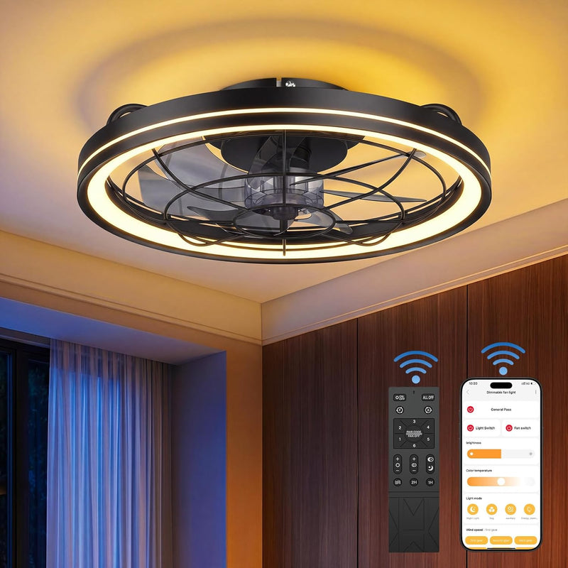 50CM Ceiling Fans with Lights and Remote Protective