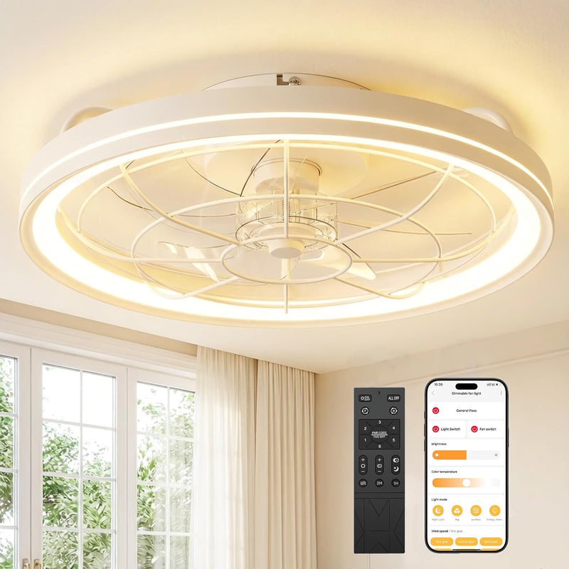50CM Ceiling Fans with Lights and Remote Protective