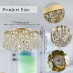 50CM Crystal Chandelier Modern Flush Mount Ceiling Light
