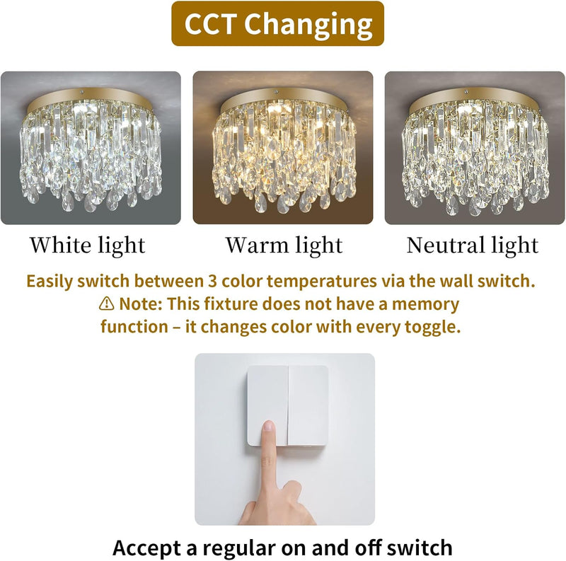 50CM Crystal Chandelier Living Room Ceiling Light Fixture