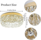 50CM Crystal Chandelier Modern Flush Mount Ceiling Light