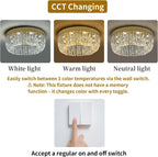 50CM Crystal Chandelier Modern Flush Mount Ceiling Light