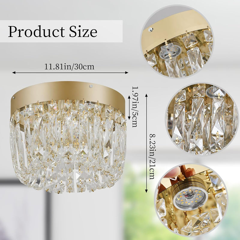50CM Crystal Chandelier Living Room Ceiling Light Fixture
